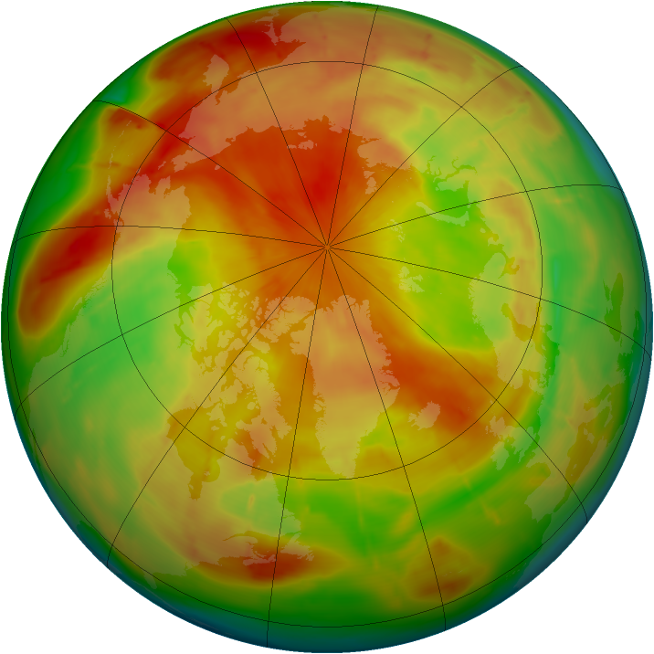 Arctic ozone map for 19 April 2010